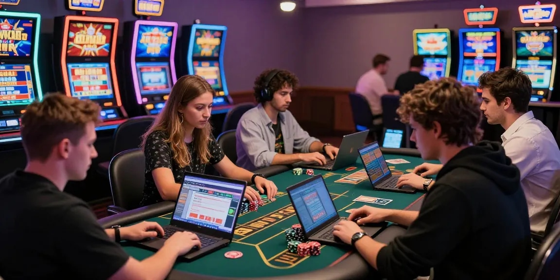 Players enjoying diverse games at credit card casinos, highlighting entertainment and excitement.