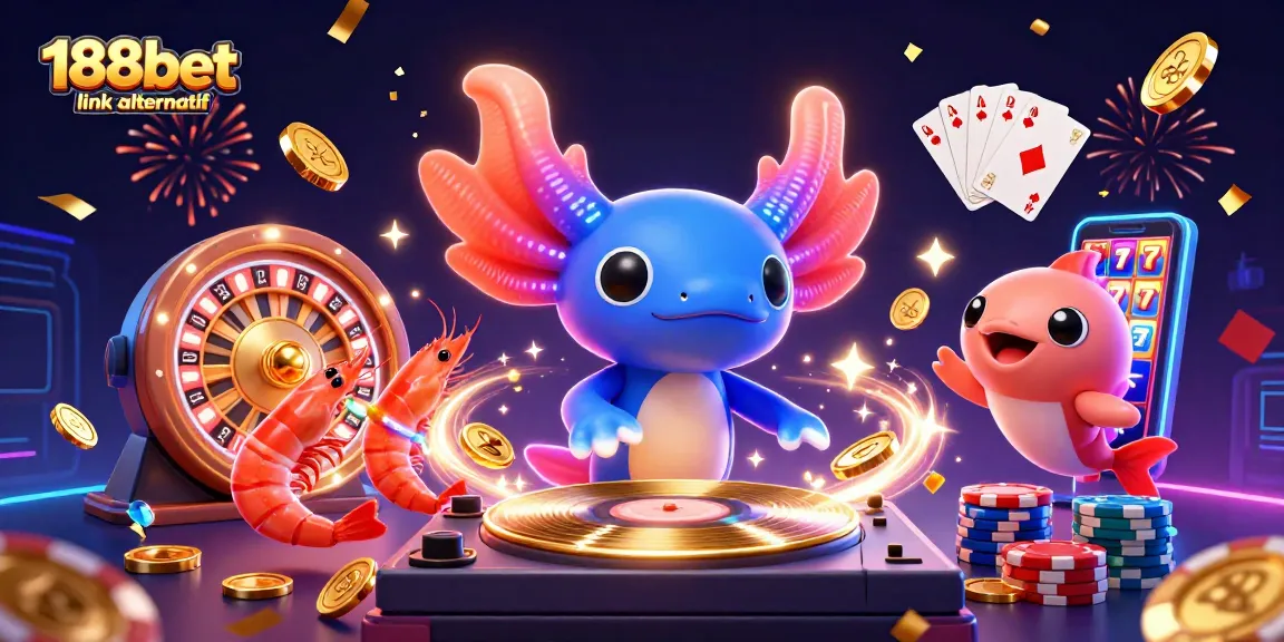 Mengakses 188bet link alternatif untuk keberuntungan dengan DJ axolotl neon dan aksi perjudian yang seru.