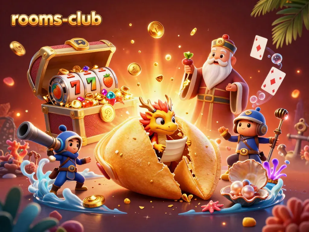 Menangkan jackpot di rooms-club dengan koin emas, simbol buah, dan petualangan seru dalam ilustrasi 3D.
