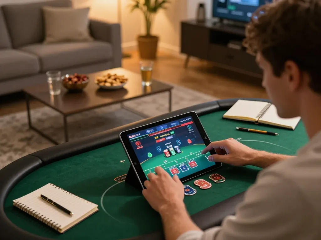 Engaging in strategic online casino gameplay featuring dinamit4d on a tablet