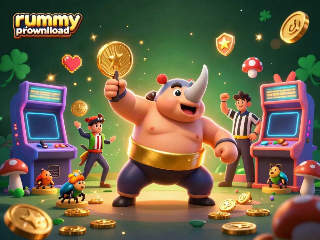Experience the thrill of rummy prime download with vibrant 3D characters and gaming elements.