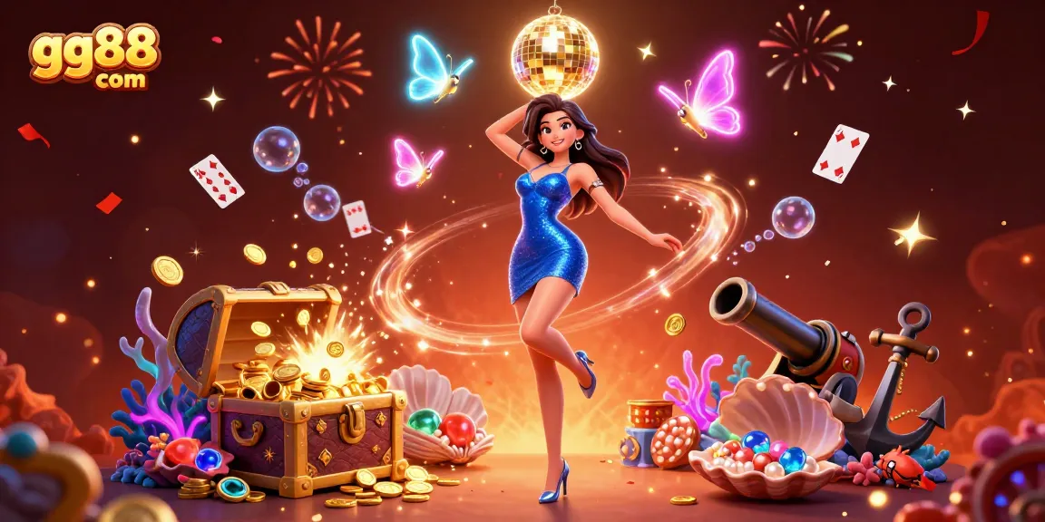 Win big at gg88 com with vibrant 3D gaming scenes featuring glamorous characters and exciting casino elements.