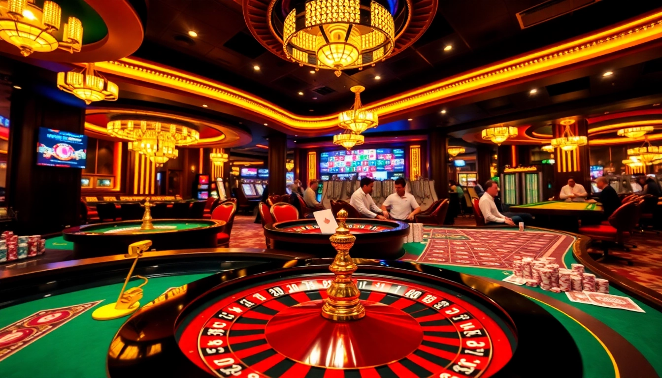 Experience the thrill of winning at lu88bb.com with a vibrant casino scene showcasing poker action.
