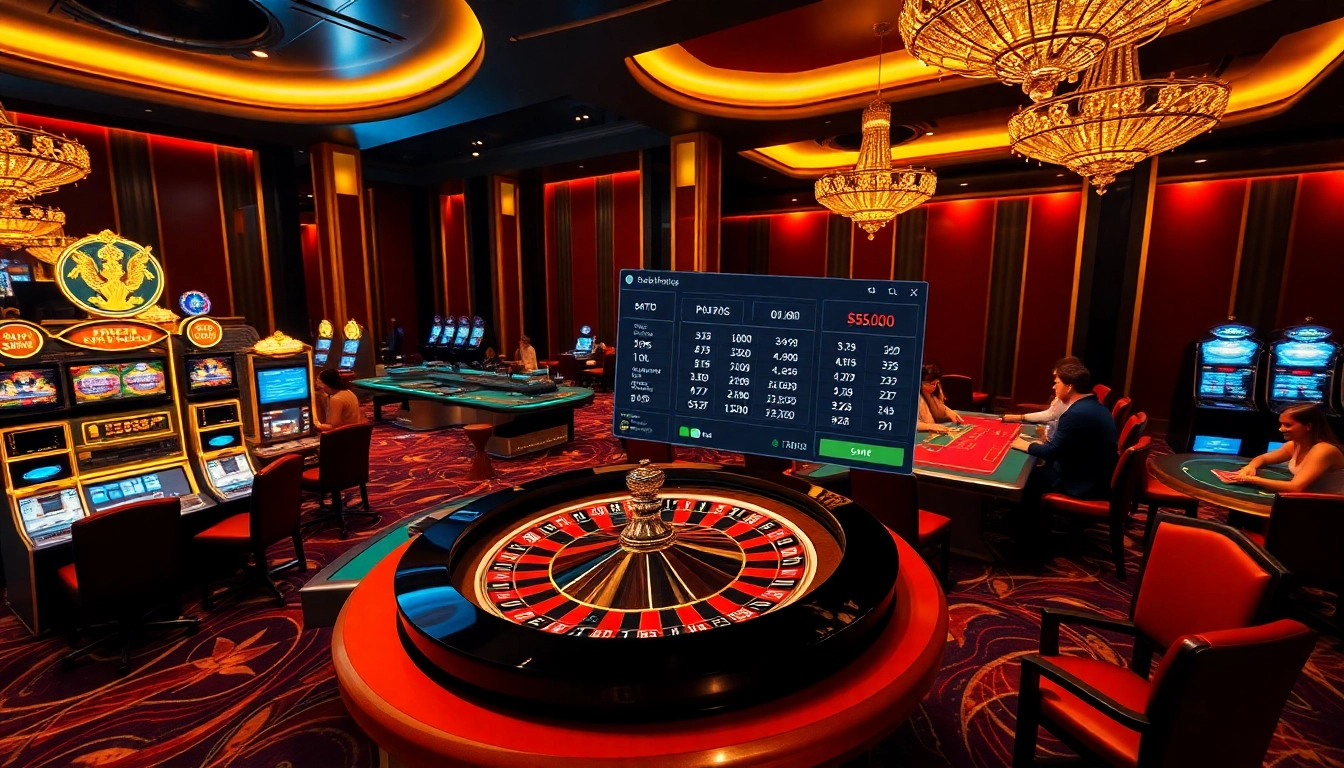 Players enjoying the excitement of gambling at a luxurious casino with focus on https://goal123q.com/ games.