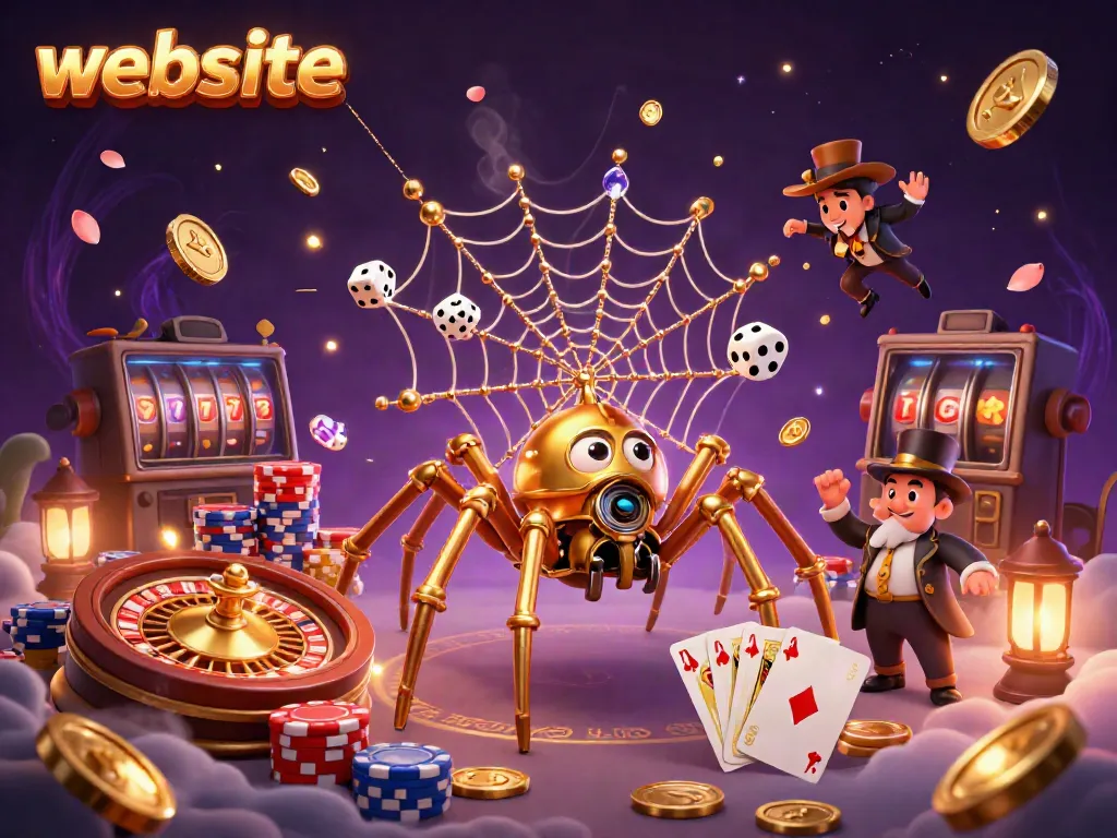Permainan judi online yang menarik ditampilkan dalam seni digital dengan elemen slot dan kasino