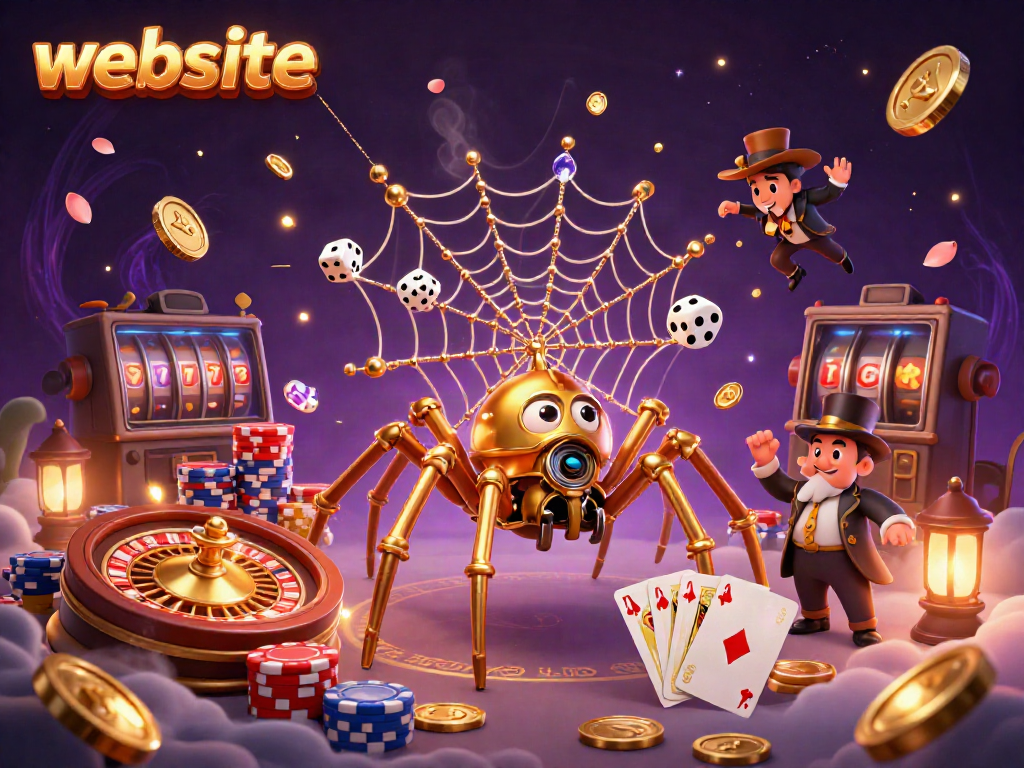 Permainan judi online yang menarik ditampilkan dalam seni digital dengan elemen slot dan kasino