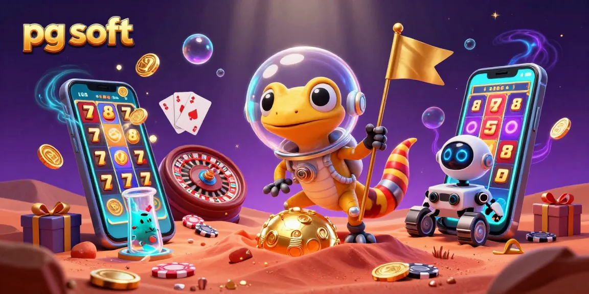 Engage with pg soft slots and games amidst vibrant alien excitement in this thrilling casino scene.