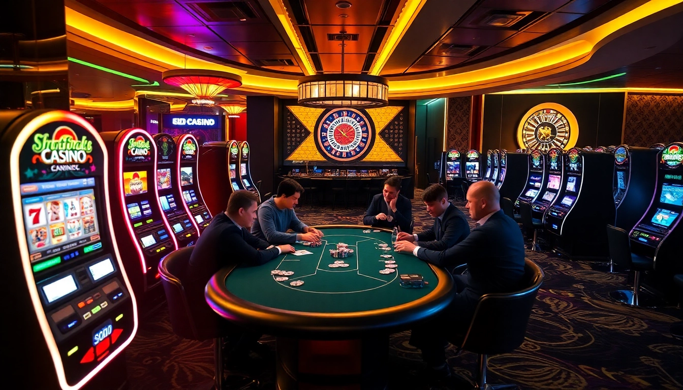 SODO Casino showcases high-stakes poker and luxurious slot machines in an exciting gaming atmosphere.