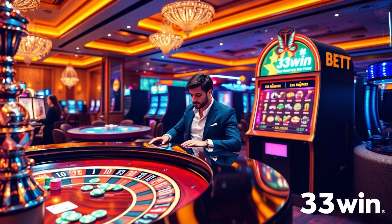 33win elevates gambling experiences with vibrant casino tables and lively gameplay.