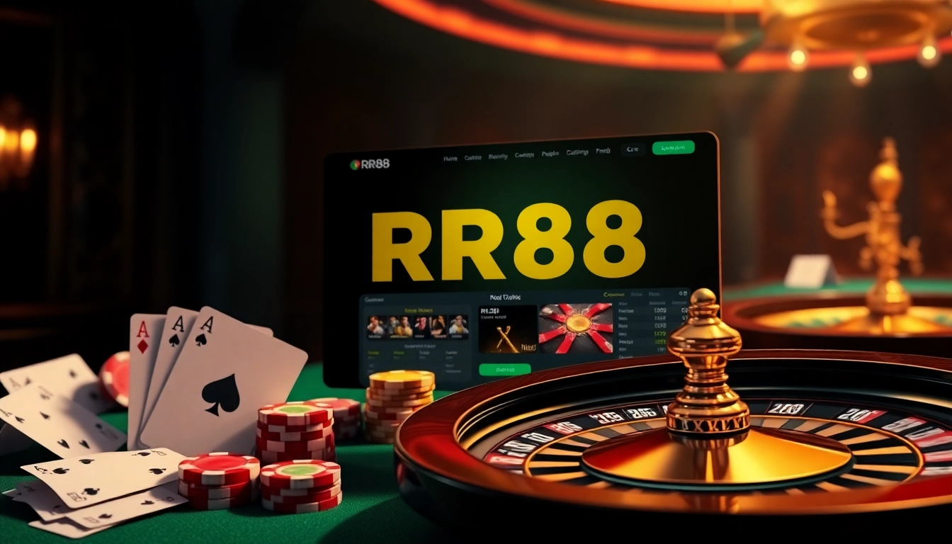 Engage with excitement at https://rr88.auction/ with vibrant casino visuals featuring poker chips and roulette wheels.