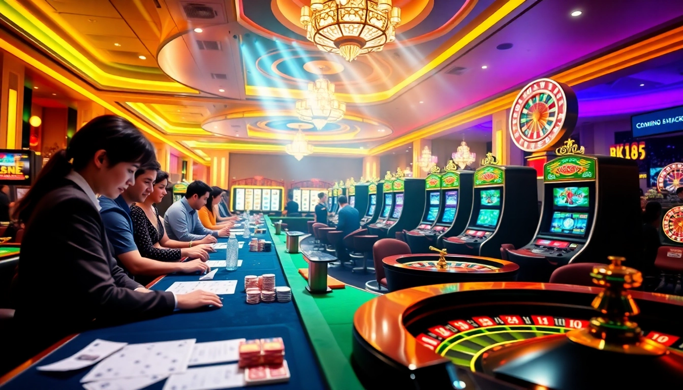 Experience the excitement of bk8th online casino with vibrant gaming elements and engaging players.