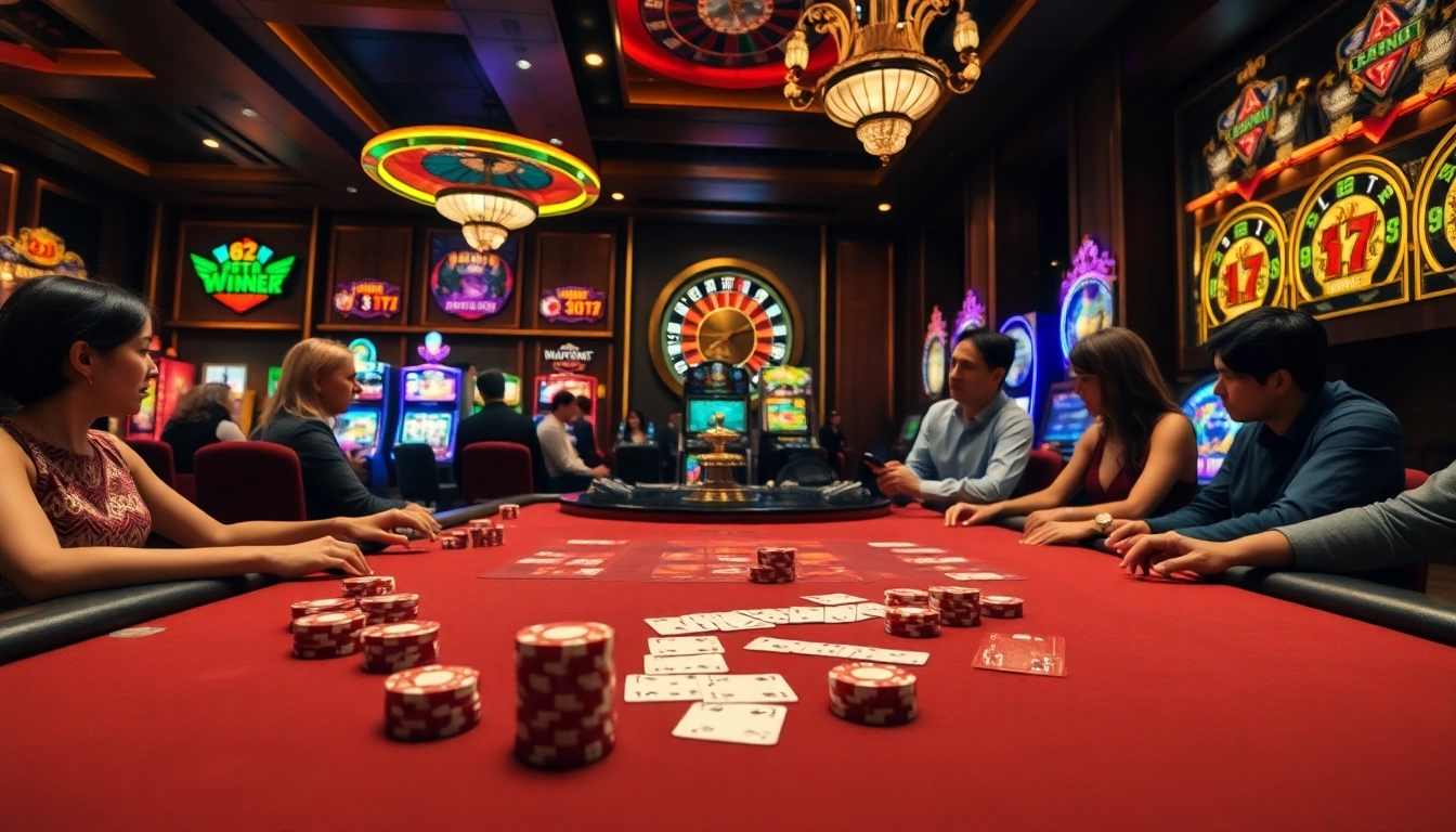 Co88 casino players engaging at a vibrant poker table with exciting gameplay.