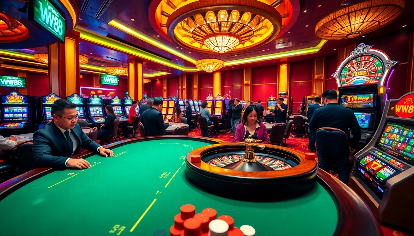 Experience the excitement of gambling at ww88 com with dynamic casino visuals featuring poker and roulette.
