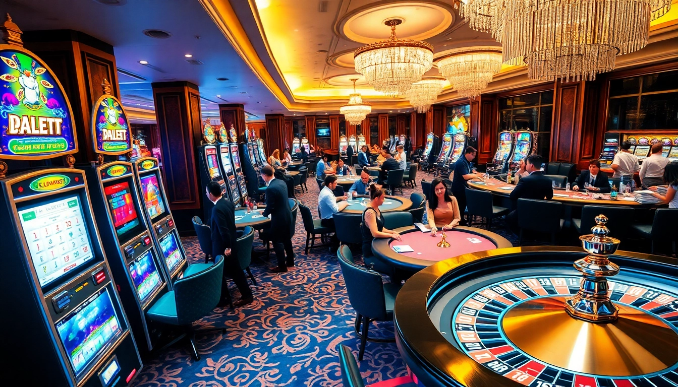 Experience the excitement of 6FF casino with vibrant gaming tables and enthusiastic players.