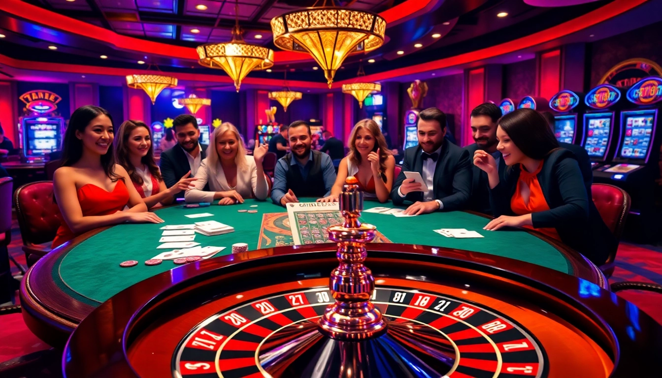 Engaging casino gameplay with diverse players showcasing Okking energy and high-stakes excitement.