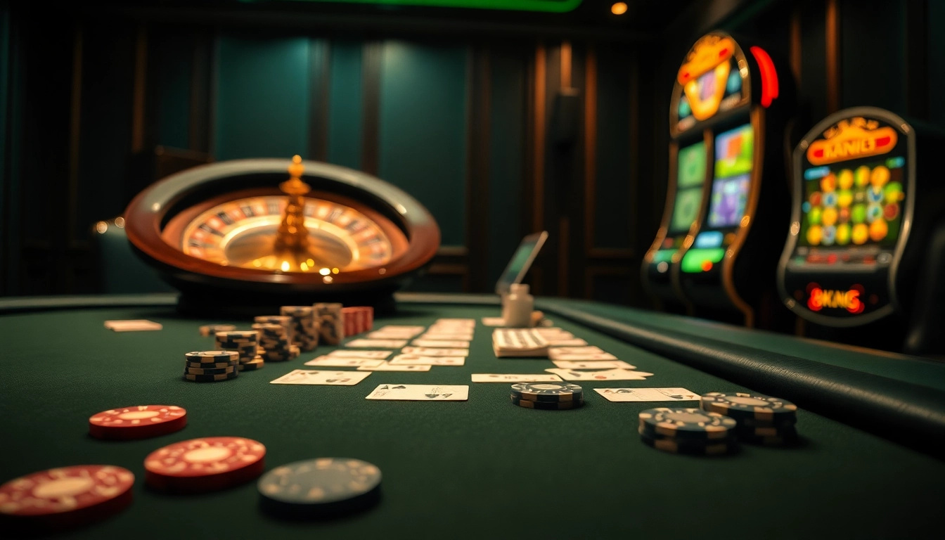 Play poker at an elegant table featuring 8kbet.ink branding, showcasing chips and cards for an exciting gambling experience.