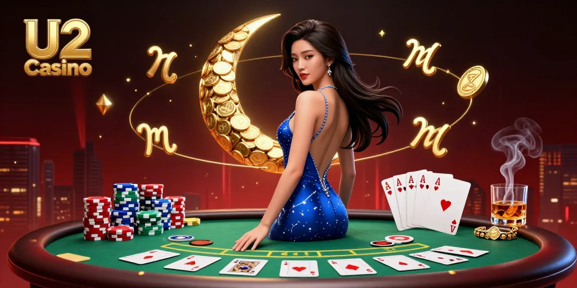 Experience thrilling gameplay at U2 Casino with our elegant gaming scene featuring vibrant poker elements.