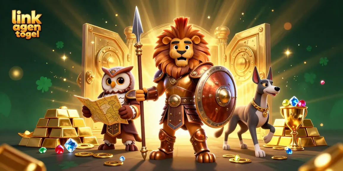 Experience rich action with link agen togel as a lion, owl, and greyhound explore treasure.